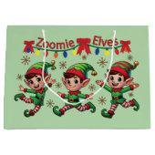 Zoomie Elves Weihnachten Große Geschenktüte (Vorderseite)