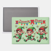 Zoomie Elves Weihnachten Magnet (Vorderseite/Rückseite)