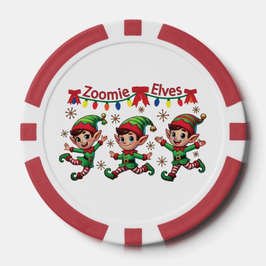 Zoomie Elves Weihnachten Pokerchips (Vorderseite)