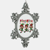 Zoomie Elves Weihnachten Schneeflocken Zinn-Ornament (Links)