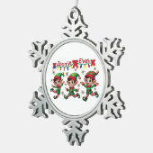 Zoomie Elves Weihnachten Schneeflocken Zinn-Ornament (Rechts)