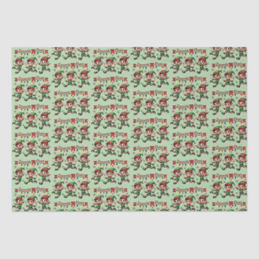 Zoomie Elves Weihnachten Seidenpapier (Vorderseite)