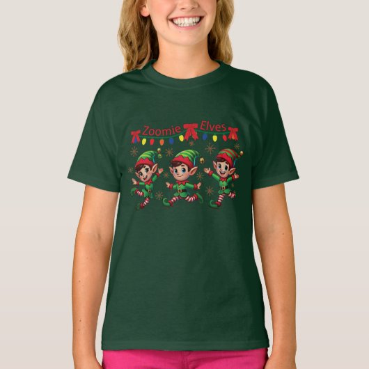 Zoomie Elves Weihnachten T-Shirt (Vorderseite)