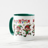 Zoomie Elves Weihnachten Tasse (Vorderseite Links)