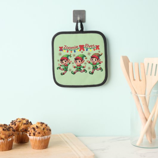 Zoomie Elves Weihnachten Topflappen (Insitu (Hängend))