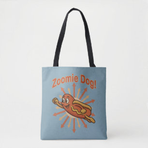 Zoomie-Hund Fliegender Hot Dog Cartoon – Lustiger  Tasche