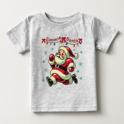 Zoomie Santa Christmas Baby T-shirt (Vorderseite)