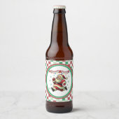 Zoomie Santa Christmas Bierflaschenetikett (Vorderseite)
