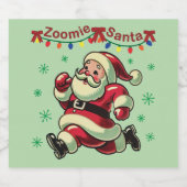 Zoomie Santa Christmas Bierflaschenetikett (Einzelnes Label)