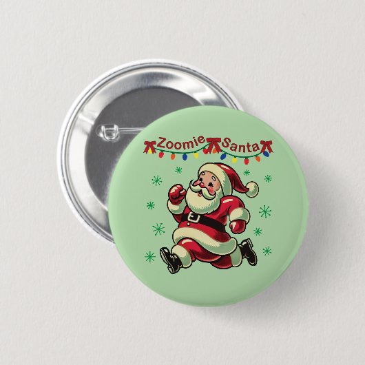 Zoomie Santa Christmas Button (Vorne & Hinten)