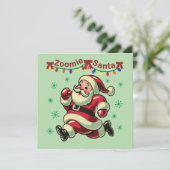 Zoomie Santa Christmas Feiertagskarte (Stehend Vorderseite)