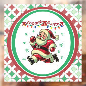 Zoomie Santa Christmas Fensteraufkleber (Blatt 2)