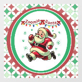 Zoomie Santa Christmas Fensteraufkleber (Blatt)