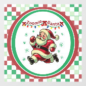 Zoomie Santa Christmas Fensteraufkleber (Blatt)