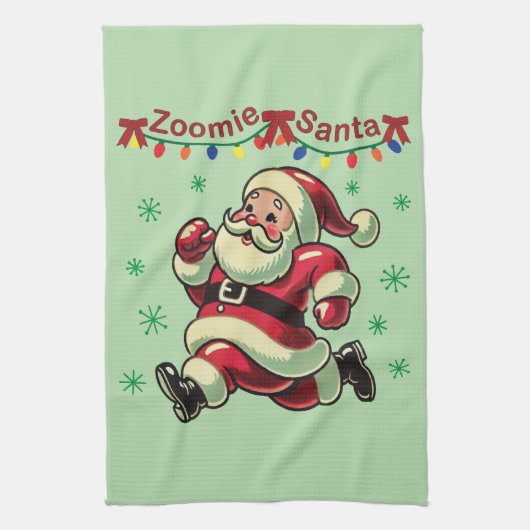 Zoomie Santa Christmas Geschirrtuch (Vertikal)