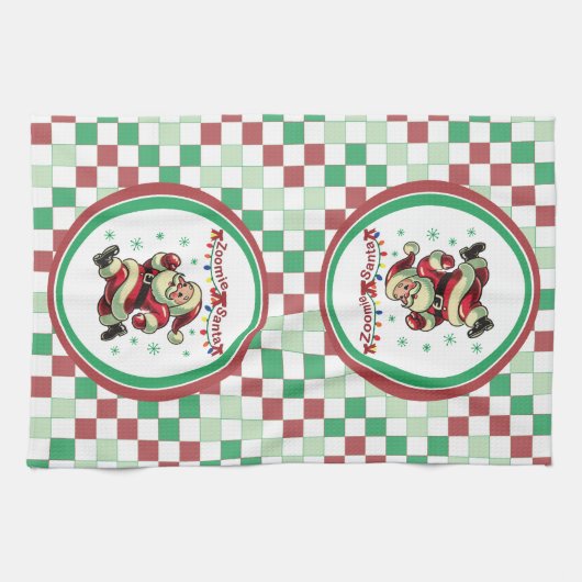 Zoomie Santa Christmas Geschirrtuch (Horizontal)