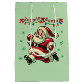 Zoomie Santa Christmas Mittlere Geschenktüte (Rückseite)