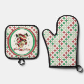 Zoomie Santa Christmas Ofenhandschuh & Topflappen-Set (Vorderseite)