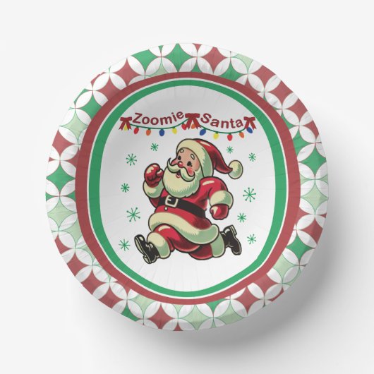 Zoomie Santa Christmas Pappteller (Vorderseite)