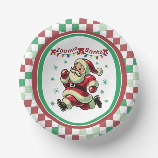 Zoomie Santa Christmas Pappteller (Vorderseite)