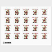 Zoomie Santa Christmas Quadratischer Aufkleber (Blatt)
