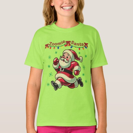 Zoomie Santa Christmas T-Shirt (Vorderseite)