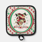 Zoomie Santa Christmas Topflappen (Vorderseite)