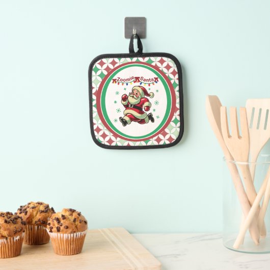 Zoomie Santa Christmas Topflappen (Insitu (Hängend))
