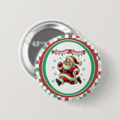 Zoomie Santa Weihnachten Button (Vorne & Hinten)
