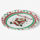 Zoomie Santa Weihnachten Pappteller (Schrägansicht)