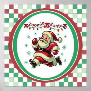 Zoomie Santa Weihnachten Poster