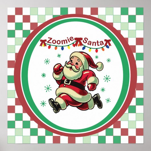 Zoomie Santa Weihnachten Poster (Vorne)