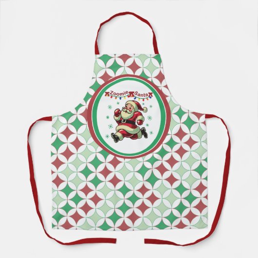 Zoomie Santa Weihnachten Schürze (Vorderseite)