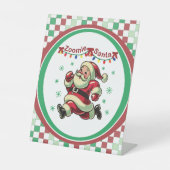 Zoomie Santa Weihnachten Sockelschild (Vorderseite)
