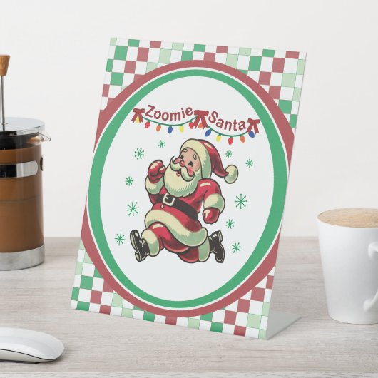 Zoomie Santa Weihnachten Sockelschild (In SItu)