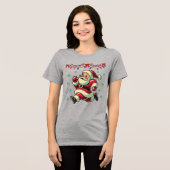 Zoomie Santa Weihnachten Tri-Blend Shirt (Vorderseite voll)