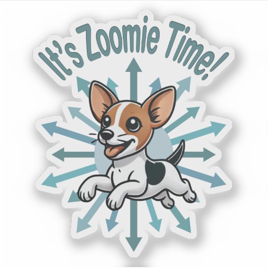 Zoomie Time Rat Terrier Aufkleber (Vorderseite)