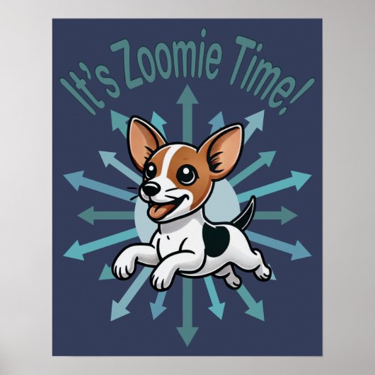 Zoomie Time Rat Terrier Poster (Vorne)