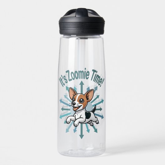 Zoomie Time Rat Terrier Trinkflasche (Vorne)