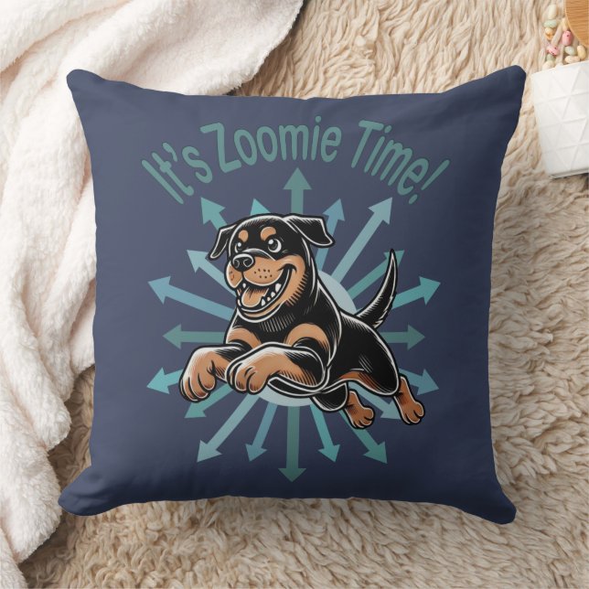 Zoomie Time Rottweiler Kissen (Decke)