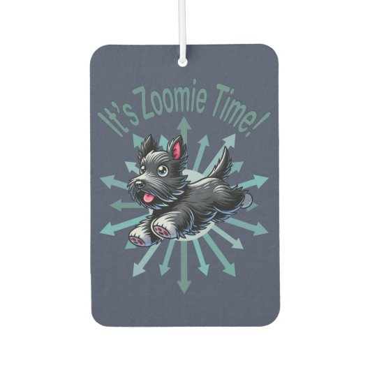 Zoomie Time Scottish Terrier Autolufterfrischer (Vorderseite)