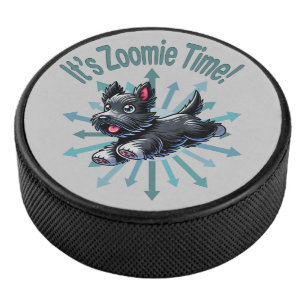 Zoomie Time Scottish Terrier Eishockey Puck