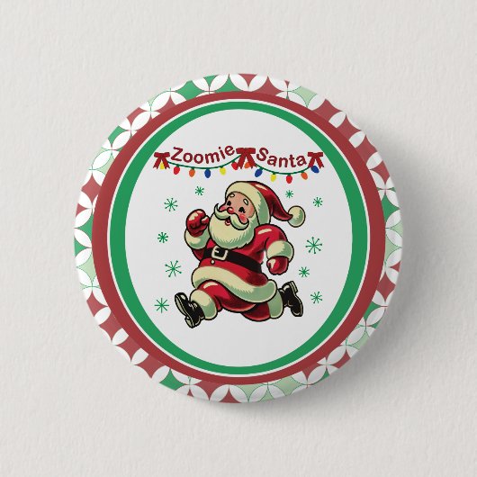 Zoomie Weihnachtsmann Weihnachten Button (Vorderseite)