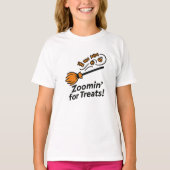 Zoomin' for Treats Fun Orange Halloween Design T-Shirt (Vorderseite)