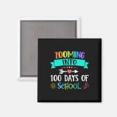 Zooming in 100 Tage Schullehrer Kindergeschenk Magnet (Vorderseite/Rückseite)