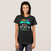 Zooming Into 100 Days Of School Teacher Kids   T-Shirt (Vorne ganz)