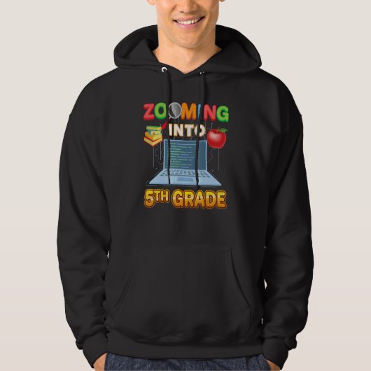 Zooming Into 5th Grade Fifth Virtual Student Learn Hoodie (Vorderseite)