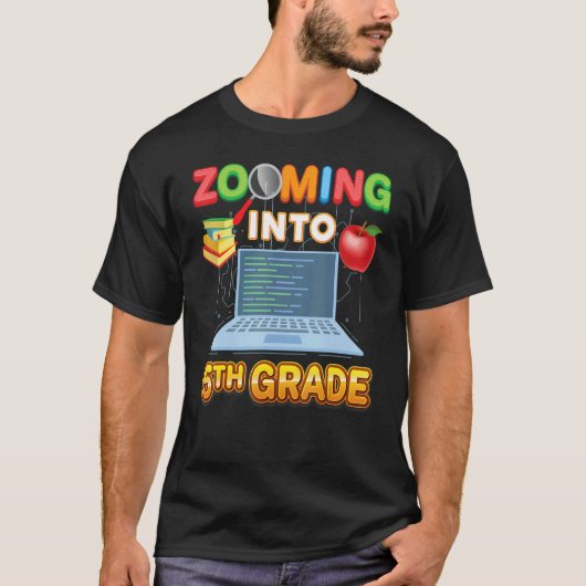 Zooming Into 5th Grade Fifth Virtual Student Learn T-Shirt (Vorderseite)