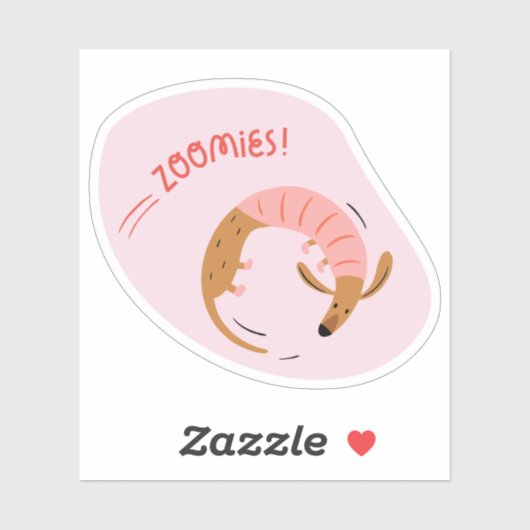 Zoomobjektive niedliche illustriert-braune Hundehe Aufkleber (Blatt)