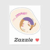 Zoomobjektive niedliche illustrierte Wurst magenta Aufkleber (Blatt)